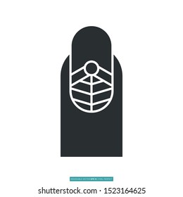 Nail design and podiatry icon vector illustration logo template for many purpose. Isolated on white background.