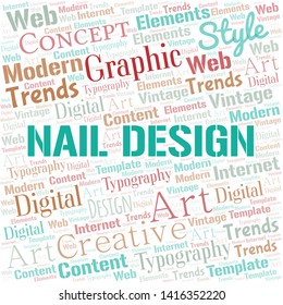 Nail Design word cloud. Wordcloud made with text only.