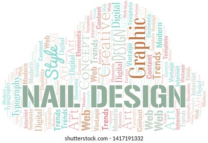 Nail Design word cloud. Wordcloud made with text only.