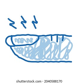 nail disease sketch icon vector. Hand drawn blue doodle line art nail disease sign. isolated symbol illustration