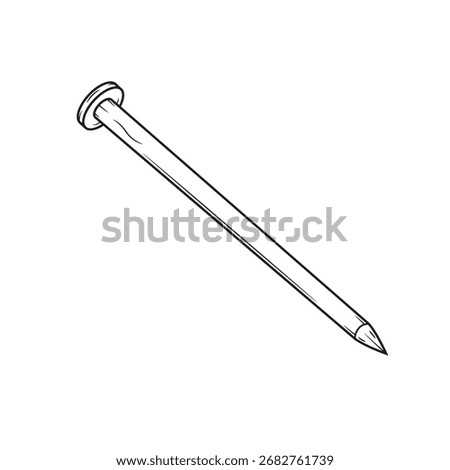 Nail doodle drawn outline vector template