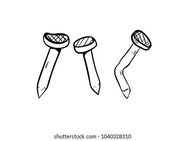 nail doodle icon vector 