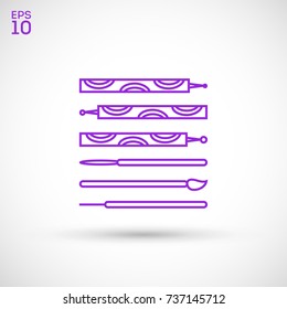 nail dot brush line vector icon