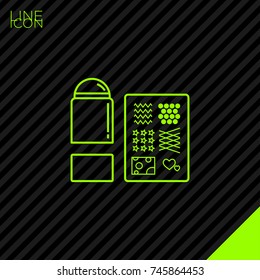 nail dot brush line vector icon