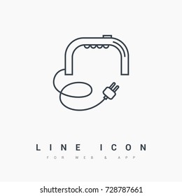 nail dry lamp line vector icon