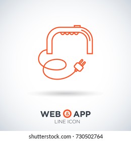 nail dry lamp line vector icon