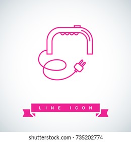 nail dry lamp line vector icon