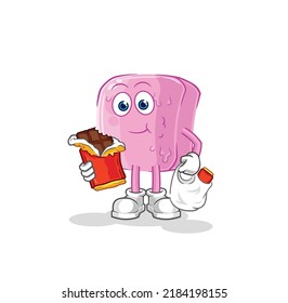 the nail eat chocolate mascot. cartoon vector