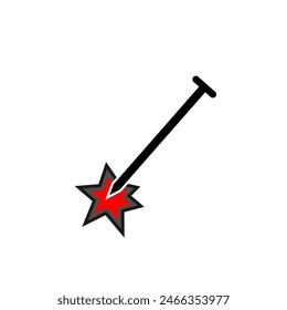 Nail for election vote design vector illustration. nail vote printable. nail element clip art with red black effect stab