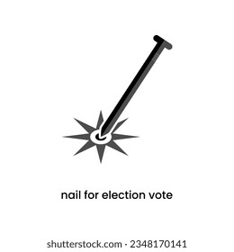 Nail for election vote in grayscale icon. Vector illustration of vote equipment element in trendy style. Editable graphic resources for many purposes.