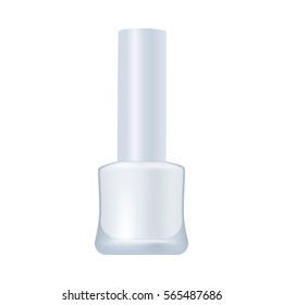Nail enamel package isolated on white background. Unbrand realistic cosmetic product. Bottle mock up vector illustration