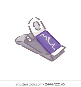 Nail extension fixing clip on white background