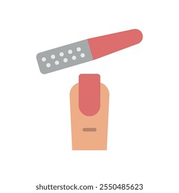 Nail file beauty make up icon vector basic design simple and modern concept graphic