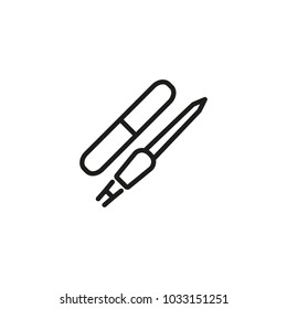 Nail file and cuticle pusher line icon