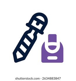 ícone de dois tons do arquivo de unha. Ícone vetorial moderno e elegante para sites, aplicativos móveis, materiais de marketing e design corporativo. Totalmente dimensionável e pronto para uso.