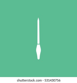 Nail File Flat Icon On Green Background