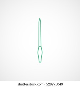 Nail File Green Line Icon On White Background