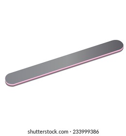 Nail file with grey handle, manicure tools, manicure supplies, vector, isolated