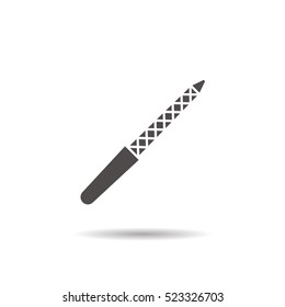 Nail file icon. Drop shadow silhouette symbol. Negative space. Vector isolated illustration