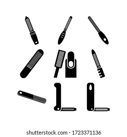icono de archivo de uñas o logotipo símbolo de signo aislado ilustración vectorial - Colección de iconos vectoriales de estilo negro de alta calidad
