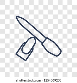 Nail file icon. Trendy linear Nail file logo concept on transparent background from Hygiene collection