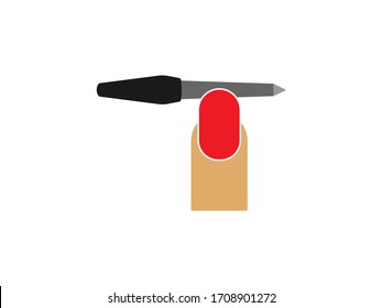 Nail file nail icon. Vector illustration, flat design.