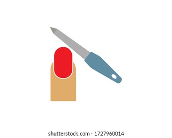 Nail file nail icon. Vector illustration, flat design.
