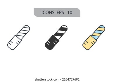 Nail file icons  symbol vector elements for infographic web