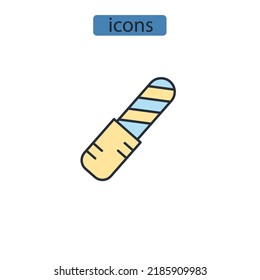 Nail file icons  symbol vector elements for infographic web