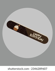 Nail File Illustration with Cupcake Pattern