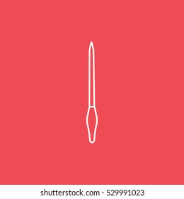 Nail File Line Icon On Red Background