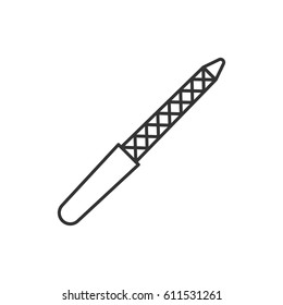 Nail file linear icon. Thin line illustration. Contour symbol. Vector isolated outline drawing