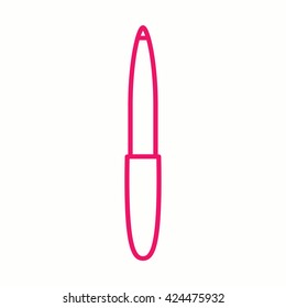 nail file manicure tool pink line icon