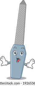 Nail file mascot design concept showing a amazed gesture. Vector illustration