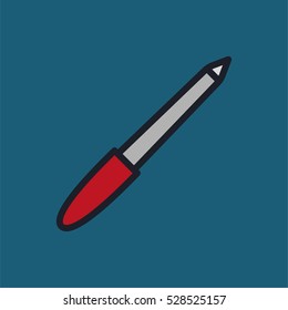 Nail File Minimal Color Flat Line Stroke Icon Pictogram Symbol Illustration