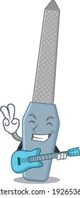 Nail file musician cartoon design playing a guitar. Vector illustration