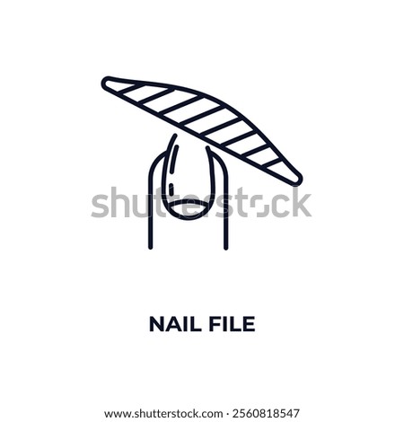 nail file outline icon. Linear vector from beauty concept. Thin line nail file icon isolated on white background