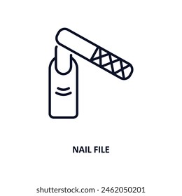 nail file outline icon.  Thin line icon from beauty collection. Editable vector isolated on white background