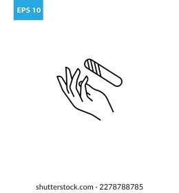 Nail file outline icon Vector illustration