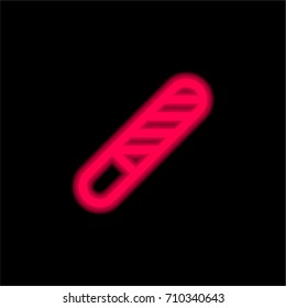 Nail file red glowing neon ui ux icon. Glowing sign logo vector