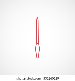 Nail File Red Line Icon On White Background