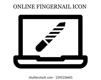 Nail file search icon. Editable Nail file search icon for web or mobile.