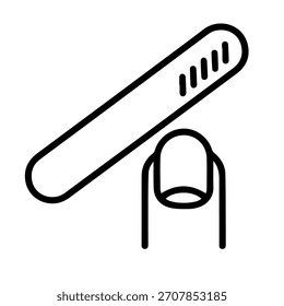arquivo de unha e ícone de linha de vetor de unha em um fundo branco Ícone de linha de vetor em um fundo branco