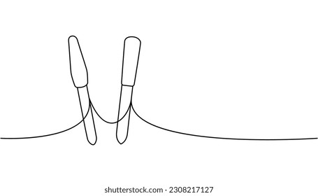 Nail files, manicure tools one line continuous drawing. Manicure and pedicure tools continuous one line illustration. Vector linear illustration