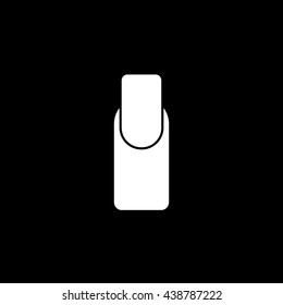 Nail With Finger  Flat Icon On Black Background