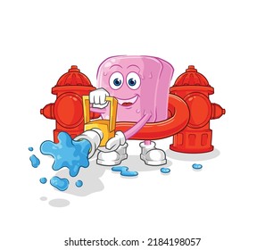 the nail firefighter vector. cartoon character