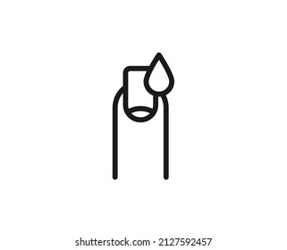 Icono de clavo plano. Señales de línea delgada para el logotipo de diseño, tarjeta de visita, etc. Símbolo de esquema único de alta calidad para diseño web o aplicación móvil. Pictograma del contorno de la manicura.