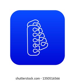 Nail foot tool separator icon blue vector isolated on white background
