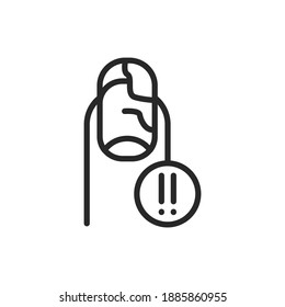 Nail fungus color line icon. Isolated vector element. Outline pictogram for web page, mobile app, promo