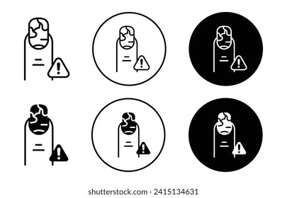 Nail fungus color vector icon set collection. Nail fungus color Outline flat Icon.